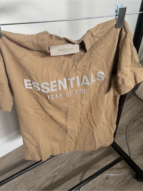 Fear of God Tops - Fear of God Essentials Kids Short Sleeve Tee in Tan with White Logo